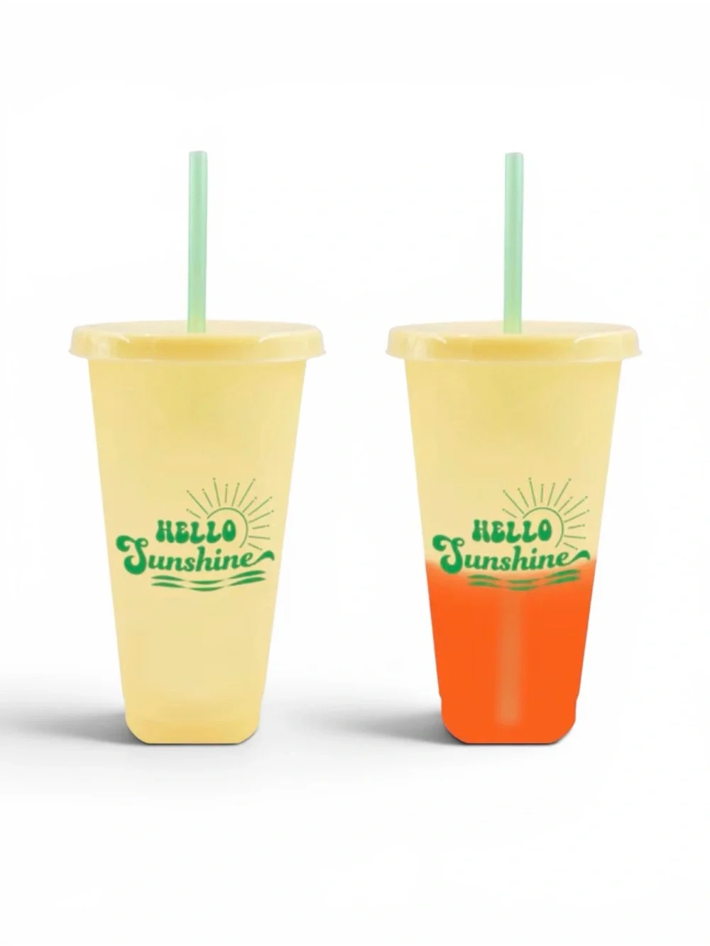 NWT Hello Sunshine Color Changing 16 oz Summer Tumbler w/ Lid & Straw